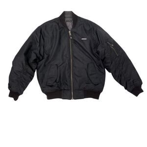 Southpole Men's M Reversible Bomber Jacket Black Y2K Vintage Quilted